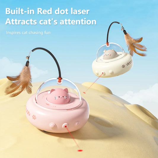 Smart UFO Cat Toy: Bell & Feather Fun Small Pet Store