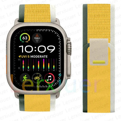 For Apple Watch Series 10 46mm Nylon Loop Magnetic Buckle Watch Band(Smoke Purple) Elegant-Straps Store