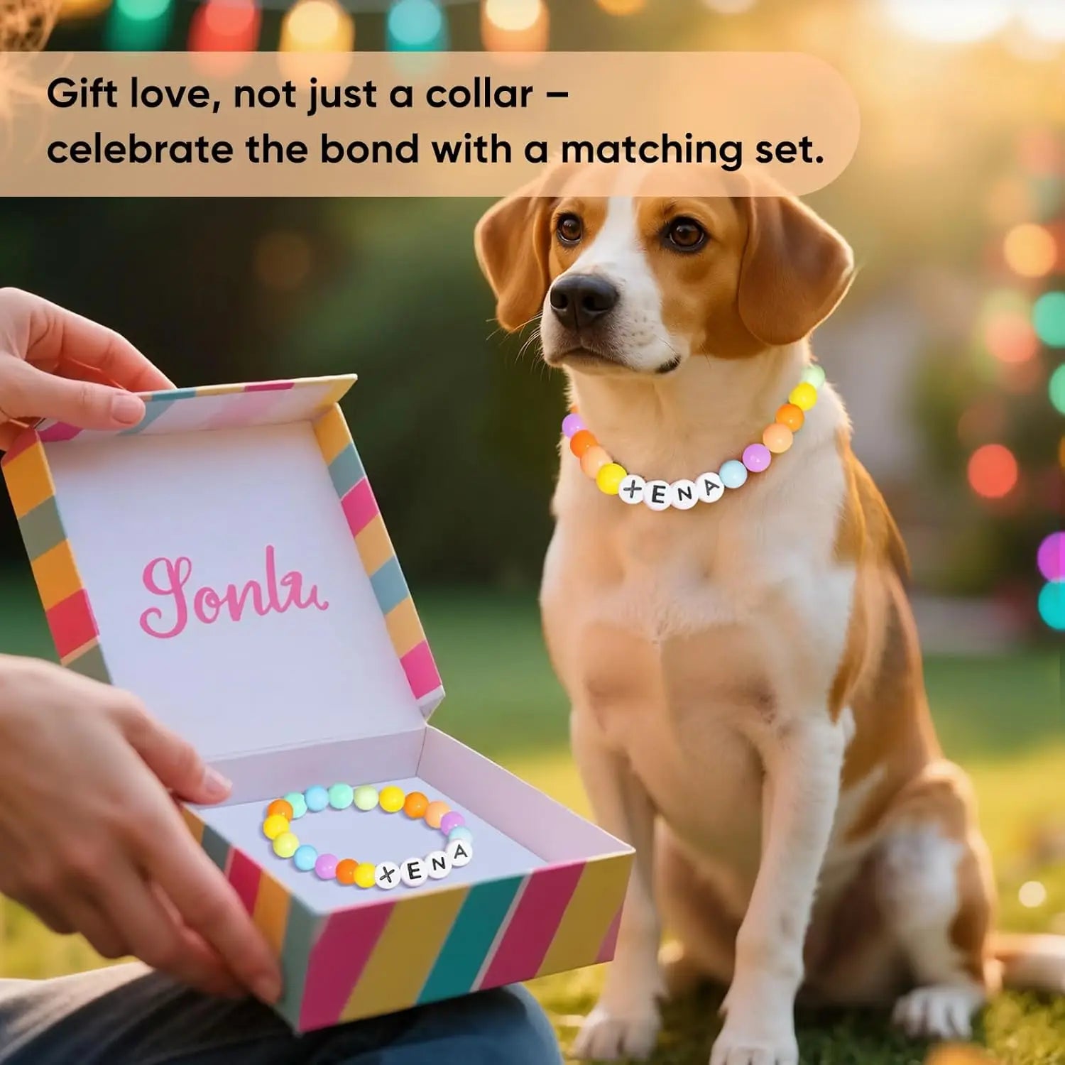 PawBond™ – Collar personalizado para mascotas y pulsera a juego 🐾💖