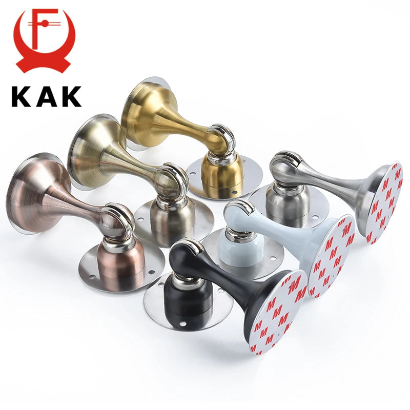 KAK Stainless Steel Magnetic Door Stopper Sticker Hidden Door Holders Catch Floor Wall Mounted Nail-free Doorstop Door Hardware KAK Handle Store