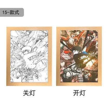 Attack On Titan Anime Figure Customized Night Light Painting Decor