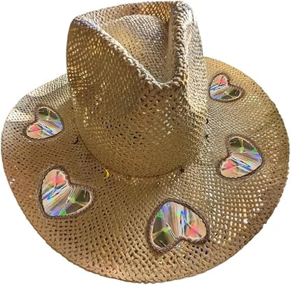 Prism Cowgirl Hat – Rainbow Glow & Sun Protection in One!