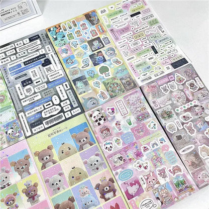 6pcs/10pcs Set Y2K Random Cute Glitter Laser Sticker for Phone Camera Luggage Journal Sticker Kawaii Decoration Sticker Gift Gamilike Store