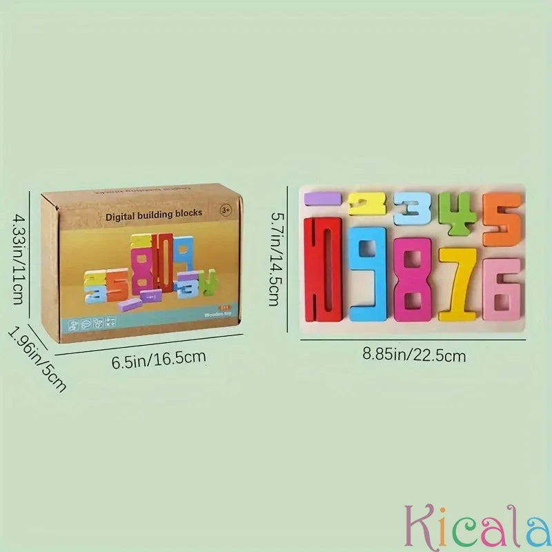 Stack & Learn: Wooden Montessori Number Blocks