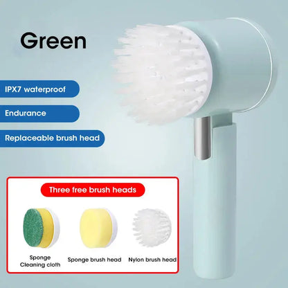 Electric Spin Scrubber, Bathroom Cordless Cleaning Brush Power Scrubber with 5 Replaceable Brush Heads, Electric Cleaning Brush Stone's Store