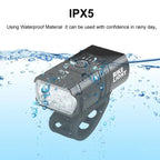 BK02 Bike Light USB Rechargeable T6 LED Bicycle Lights 6 Modes MTB