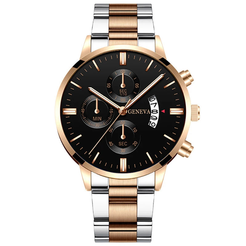 Fashion Men Stainless Steel Watch Luxury Calendar Quartz Men Watches Store