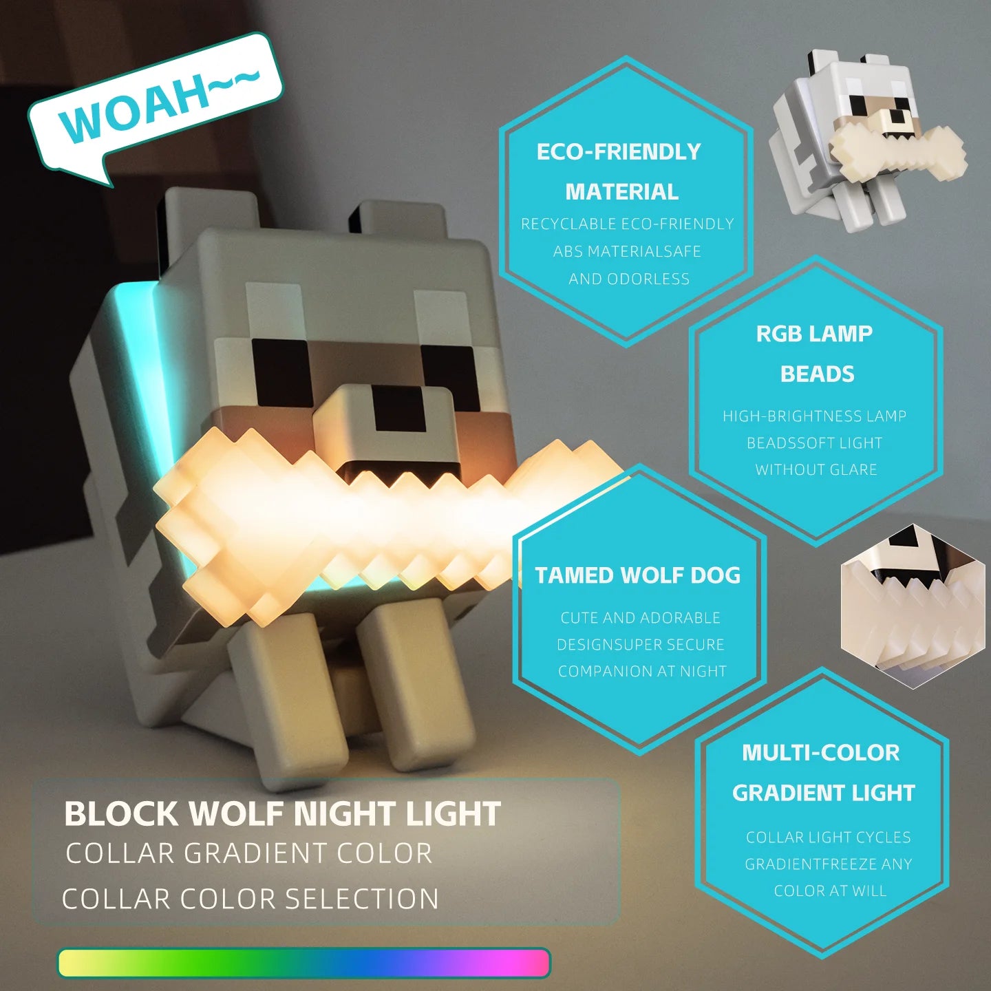 BlockBuddy™ Wolf Lamp 🎮✨ — Brighten Your Gaming Space