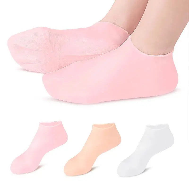 1 Pair Silicone Moisturizing Socks Exfoliating Gel Heel Socks Callus Cracked Dead Skin Remove Protector Pain Relief Foot Care WOW Beautiful Girl Store