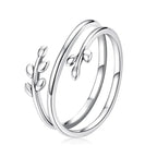 Adjustable Rings Real 925 Sterling Silver Stackable Engagement Zircon Open Size Rings For Women Jewelry big nose Official Store