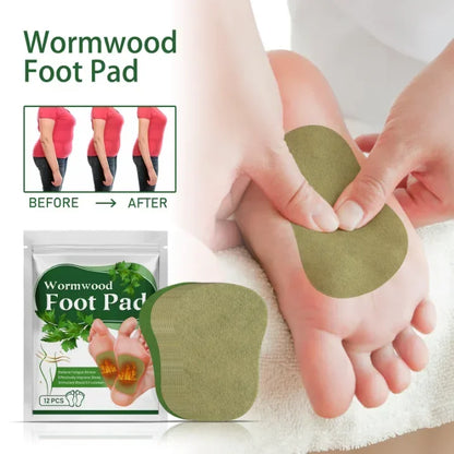 12Pcs/1 Pack Natural Wormwood Artemisia Argyi Detox Foot Care Patche Pad Weight Loss Relieve Stress Relaxation Deep Cleansing