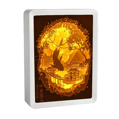 Howl's Moving Castle Anime Paper-Cut Light Decor - 3D Shadow Box Lamp