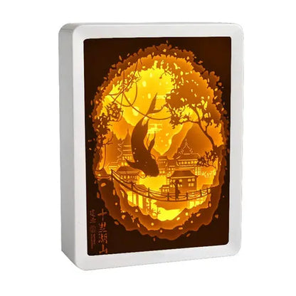 Howl's Moving Castle Anime Paper-Cut Light Decor - 3D Shadow Box Lamp