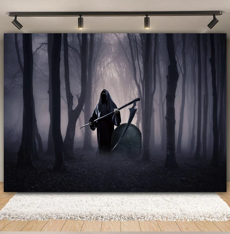 Horror Halloween Backdrop Blood Splatter Ghosts Bloody Handprints Haunted House Party Decor Photography Background Photo Studio