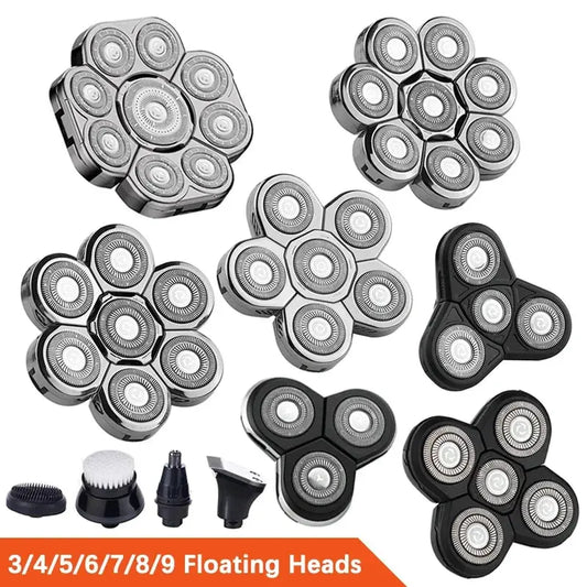 Replaceable Electric Shaver Head 3/5/6/7/8/9 Floating Blade Head Nose