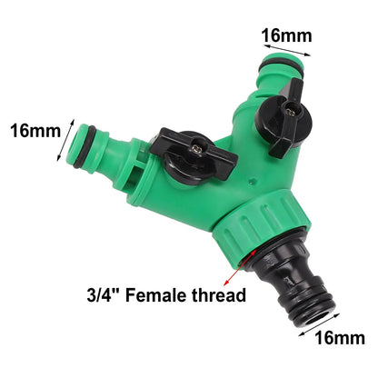 2 Way Garden Water Pipe Connectors Pipe Adapter Y Shape Hose Splitter
