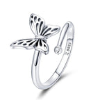 Adjustable Rings Real 925 Sterling Silver Stackable Engagement Zircon Open Size Rings For Women Jewelry big nose Official Store