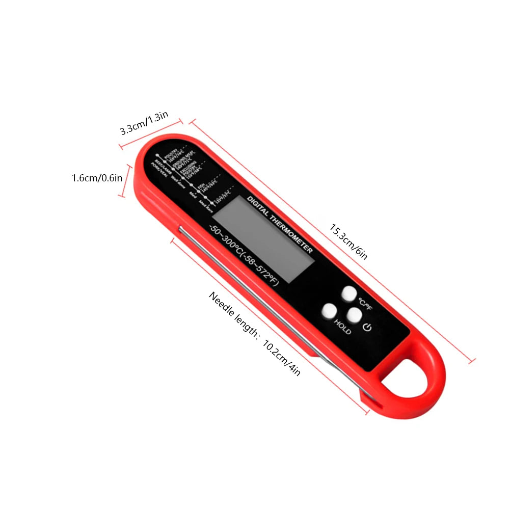 Digital Meat Thermometer Instant Read Food Thermometer with Foldable Probe Candy Thermometer for Kitchen Baking BBQ