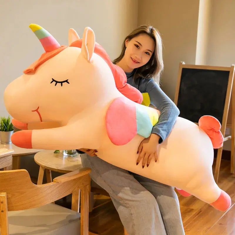 Creative Angel Unicorn Doll Cute Rainbow Pony Plush Toy Girly Heart