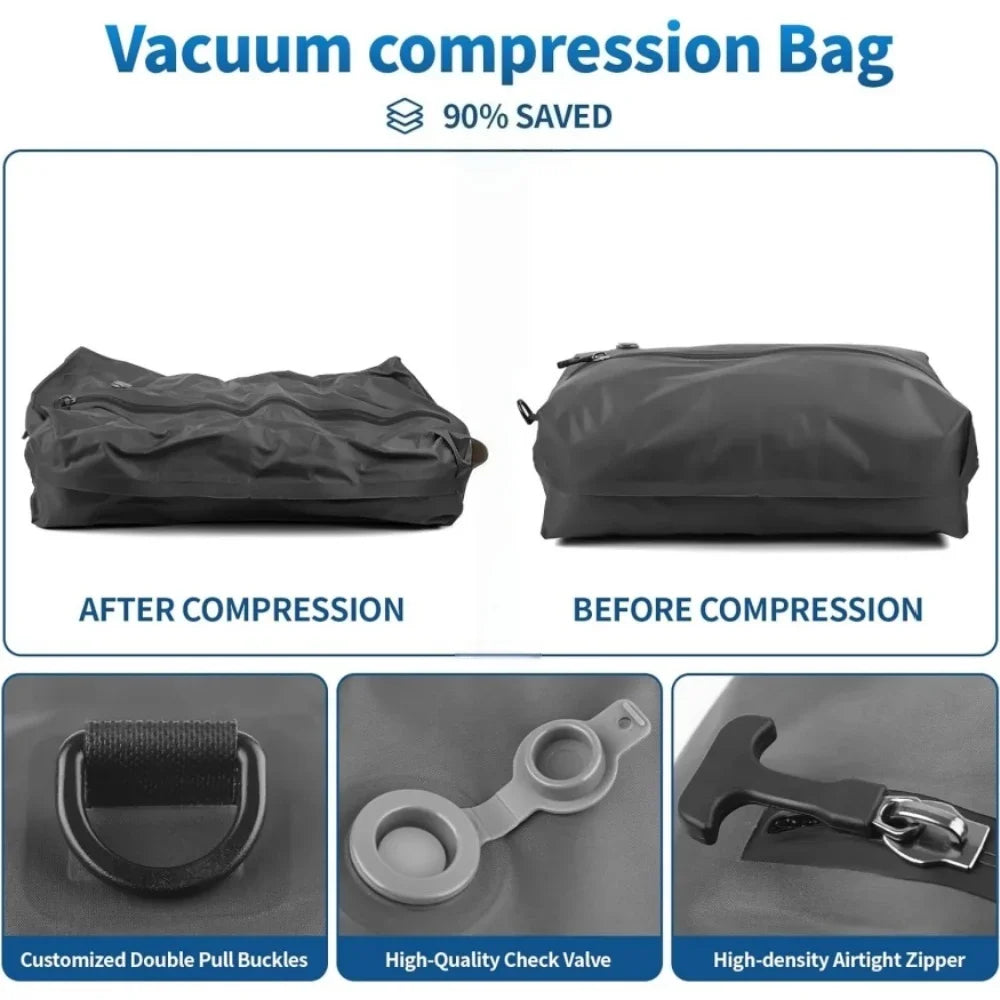 Bolsas de almacenamiento al vacío para viajes, equipaje, organizador de ropa, bolsas de embalaje, accesorios prácticos, cubos de compresión