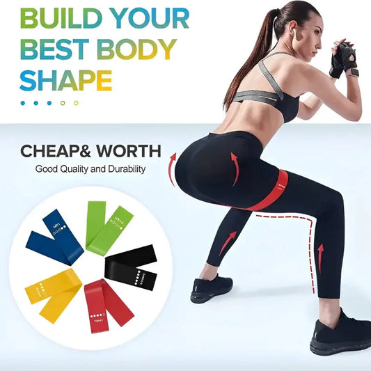 7Pcs Tpe Resistance Bands Fitness Set Rubber Loop Strength Training