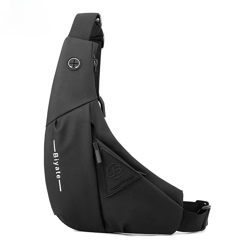 Men's Shoulder Bag Waterproof USB Oxford Crossbody Bag Sling Multifunction Short Travel Messenger Chest Pack for Male Handbags