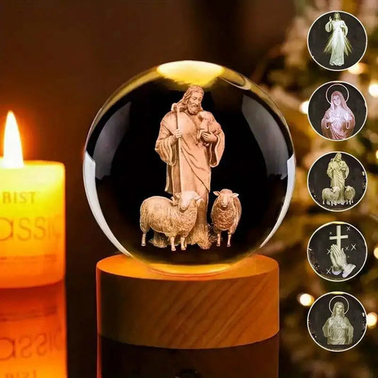 Illuminate Your Faith: Holy Globes 3D Christian Lamp Happy Home Quality Life Store