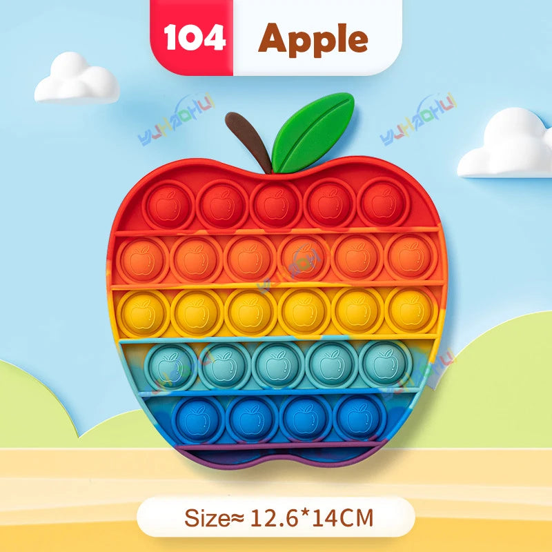 Rainbow Pop Push Bubblle Fidget Anti Stress Relief Toys for Adult Children Special Needs Sensory Toys Interactive Toys for Kids Stone's Store