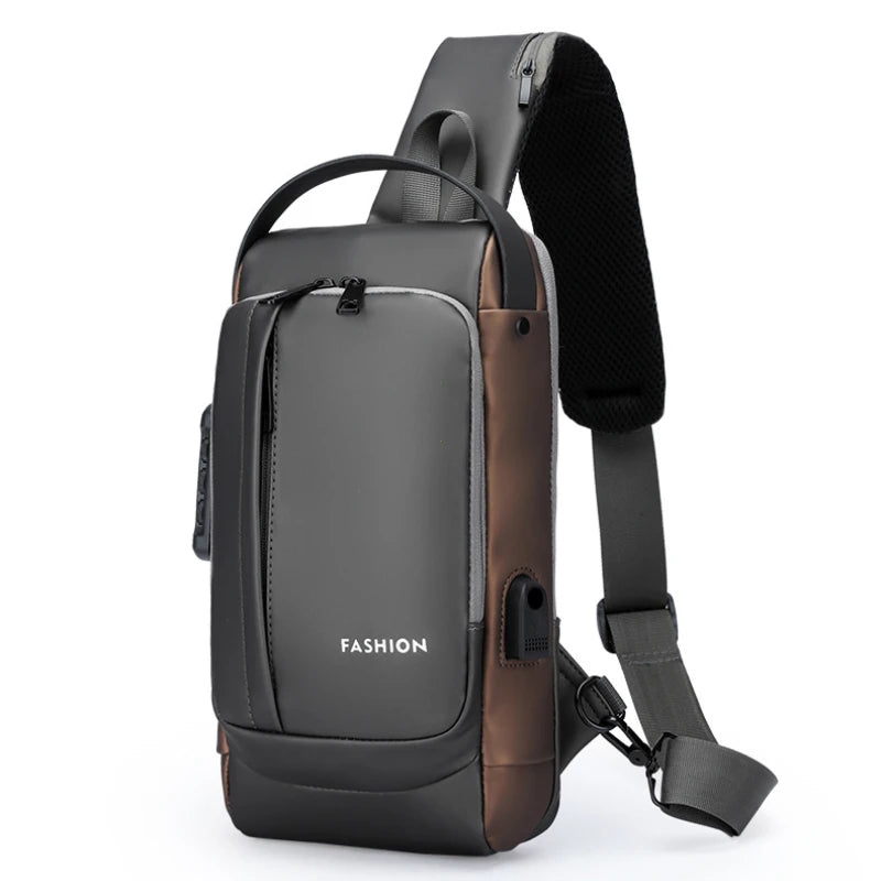 Bolso de pecho antirrobo para hombre, bolsos de hombro con carga USB, bandolera, mochila escolar para viajes cortos, bandoleras tipo bandolera Oxford para hombre