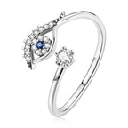 Adjustable Rings Real 925 Sterling Silver Stackable Engagement Zircon Open Size Rings For Women Jewelry big nose Official Store