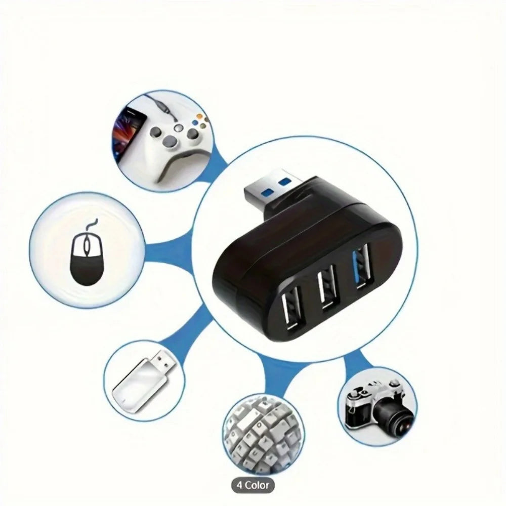 Connect Easy: 4-in-1 Rotatable USB Hub