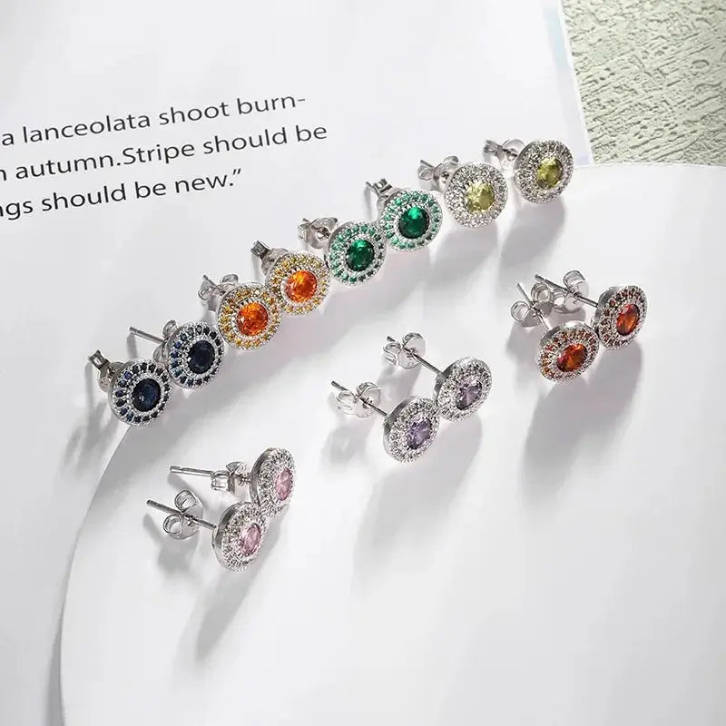 Women's Delicate Acupuncture Points Weight Loss Earrings Cubic