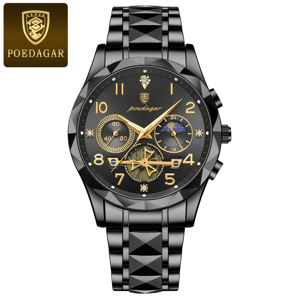 Luxury Business Watch Stylish Waterproof Luminous Timepiece POEDAGAR Official Store