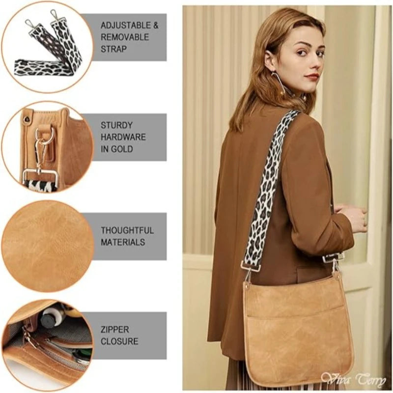 Retro Leopard Print Shoulder Bag Fashion Tote Bag Small Square Bag Crossbody Handbag for Women Halloween Christmas Gift