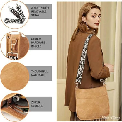 Retro Leopard Print Shoulder Bag Fashion Tote Bag Small Square Bag Crossbody Handbag for Women Halloween Christmas Gift