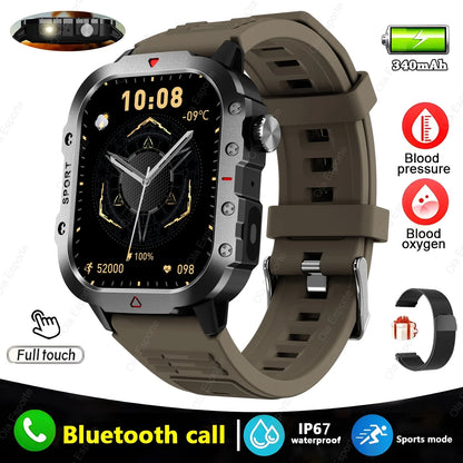 2024 New For Xiaomi Military Smart Watch Men IP68 5ATM Outdoor Sports Fitness Tracker Health Monitor 1.96" BT Call Smartwatch