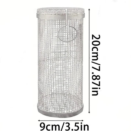 1PC BBQ Cage Rolling Stainless Steel Outdoor Grilling Basket Grill AliExpress