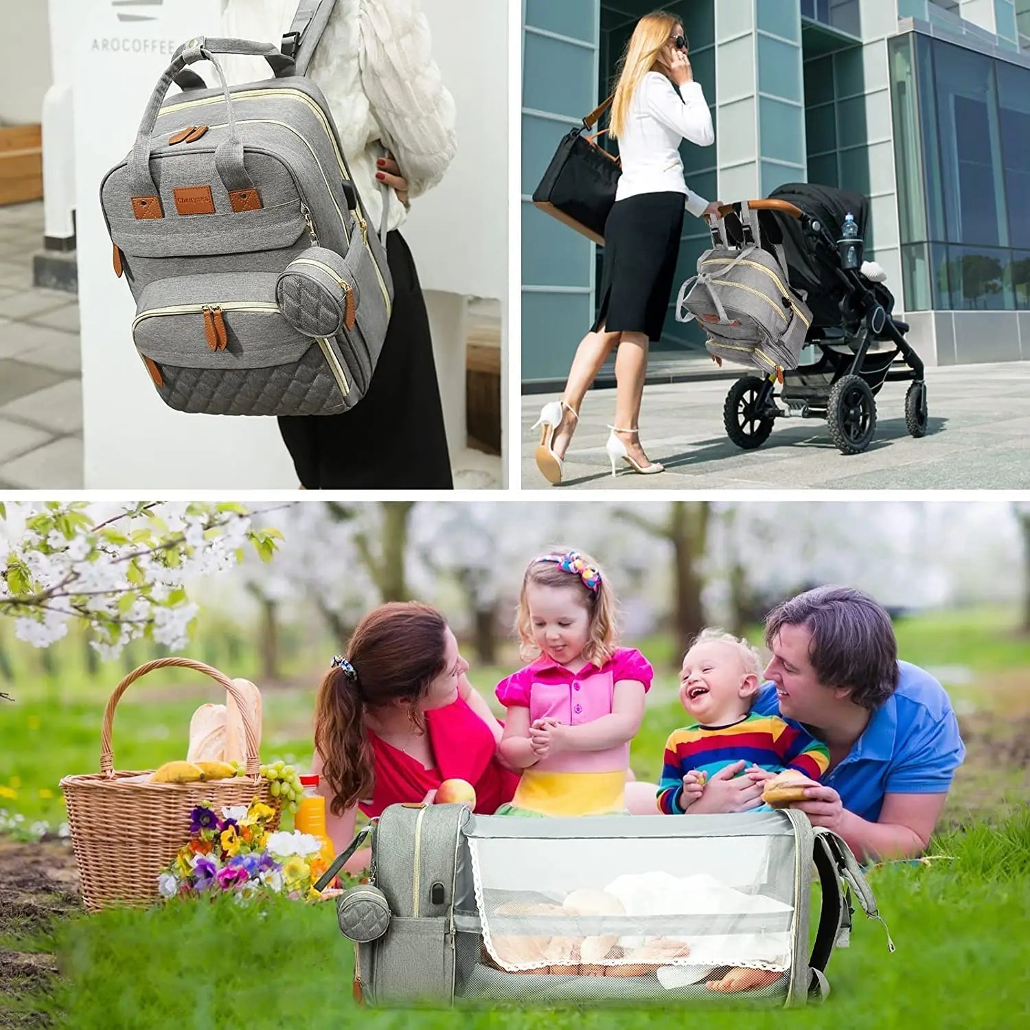 3-in-1 Diaper Bag & Baby Bed YOURSChoice Store