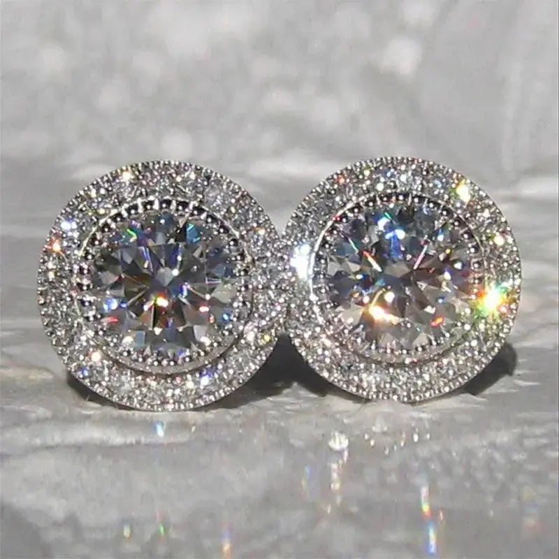Women's Delicate Acupuncture Points Weight Loss Earrings Cubic