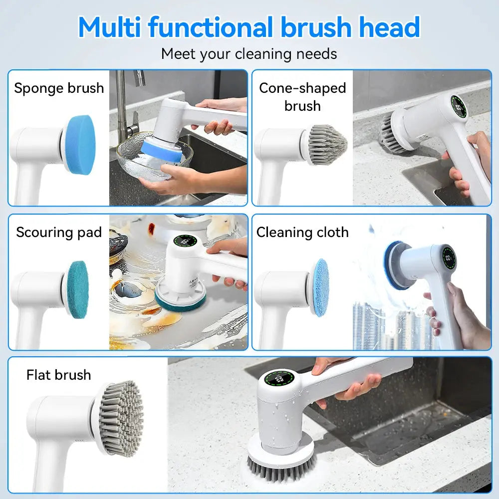 Electric Cleaning Brush 5 In 1 Electric Spin Cleaning Scrubber USB