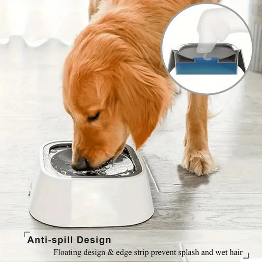 Spill-Proof Pet Water Bowl with Non-Slip Base, Floating Filter, Clear Design for Dogs & Cats, Indoor/Outdoor Use, Portable & Dur