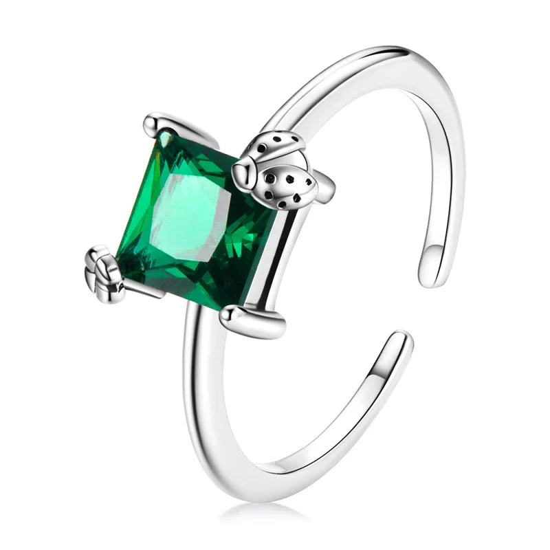 Adjustable Rings Real 925 Sterling Silver Stackable Engagement Zircon Open Size Rings For Women Jewelry