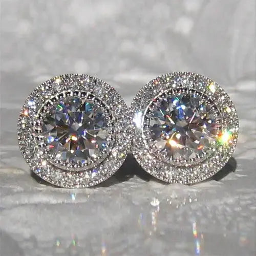 Women's Delicate Acupuncture Points Weight Loss Earrings Cubic