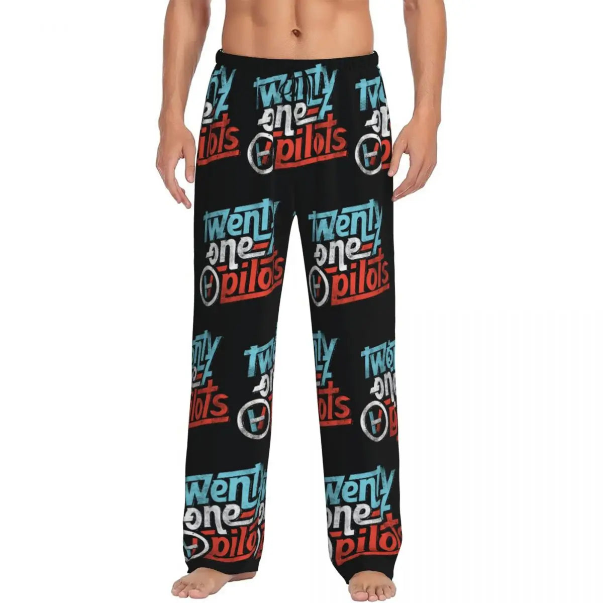 Custom T-Twentys One P-Pilots Rock Logo Hot Pajama Pants Men's Lounge Sleep Stretch Sleepwear Bottoms with Pockets