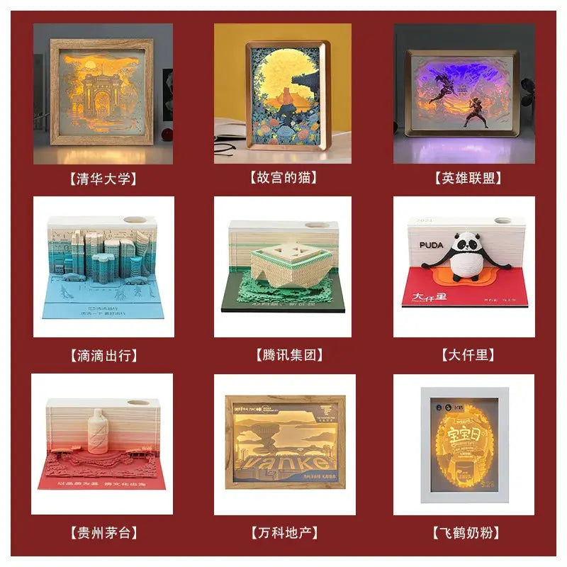 Howl's Moving Castle Anime Paper-Cut Light Decor - 3D Shadow Box Lamp