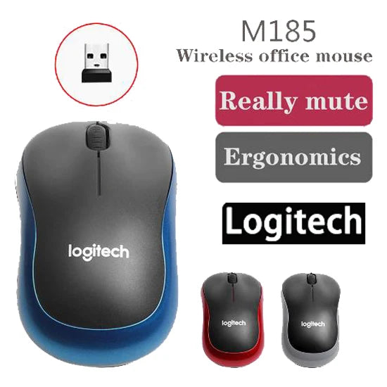 Logitech M185 Wireless Mouse 2.4Ghz USB 1000DPI Mice USB Receiver Mute Optical Navigation Mice For Mac Os Chrome Window 10/8/7 an illusion