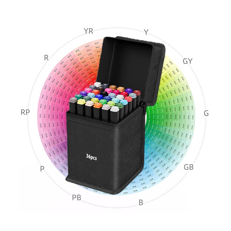 12/24/30/40/60/80/100/120/168pcs Art Marker Set, Watercolor Brush Pens For Students, Dual Tip Oil-Based Markers For Art Students Stone's Store