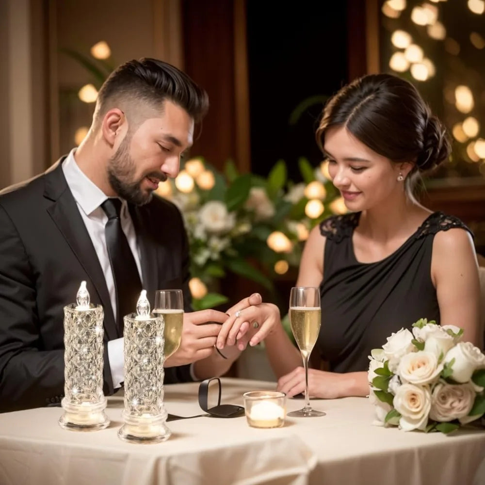 Crystal Rose LED Candles: Safe, Sparkling Romance Without Flames ✨