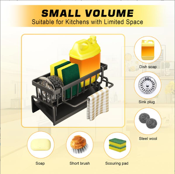 All-in-One Kitchen Sink Organizer for Cleaning Essentials