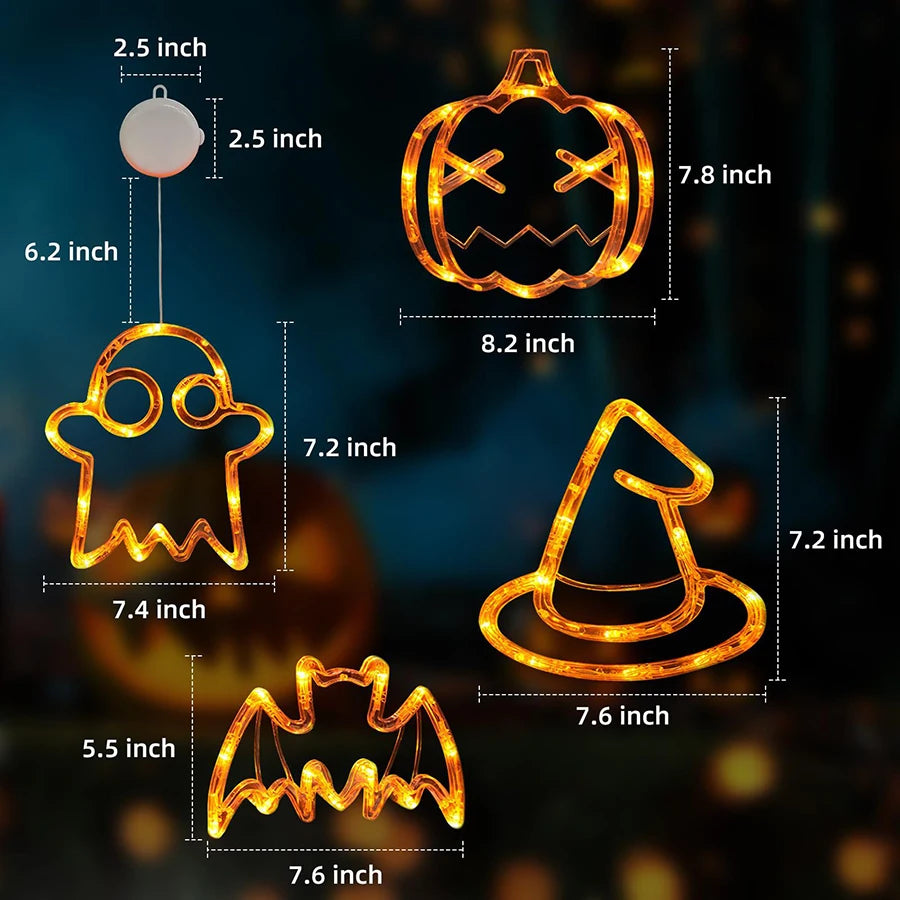Halloween Lantern Festival Party Decoration Ghost Lantern Pumpkin Hanging Lantern Spider Web LED Suction Cup Lamp